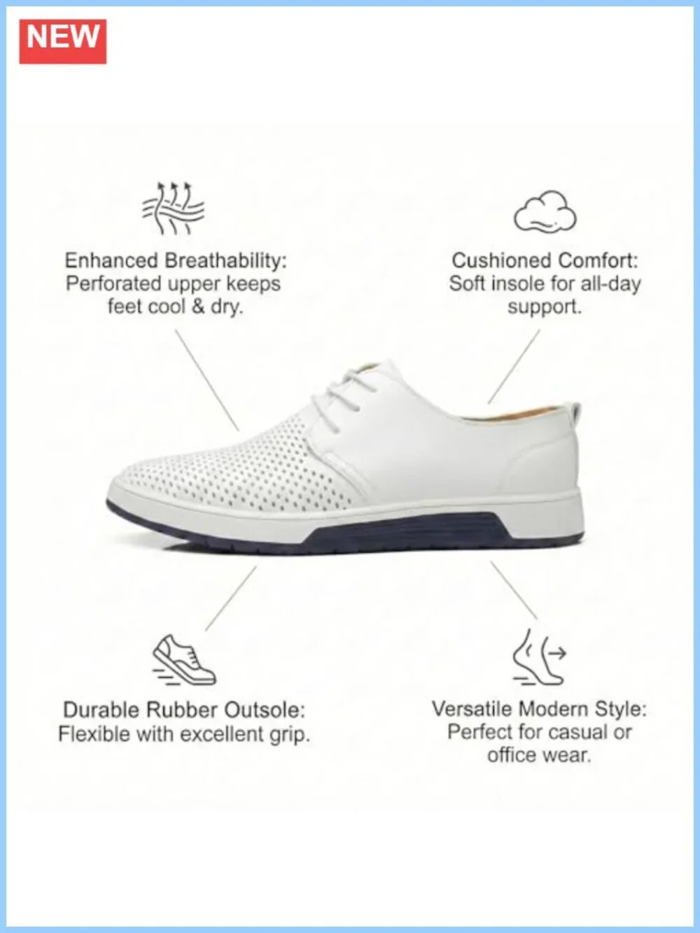 Men's Casual Oxford Dress Shoes Lace-Up Sneakers Faux Leather